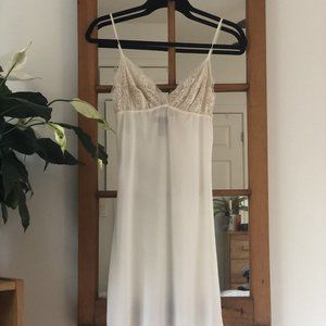 White slip with lace bodice, size small-medium